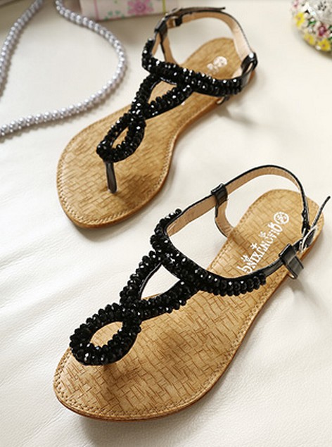 Bohemian Style Dazzling Toepost All Match Casual Sandals on Luulla
