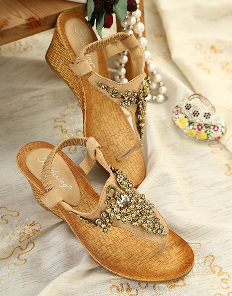 Bohemian Style Wedge Thick Sandals on Luulla