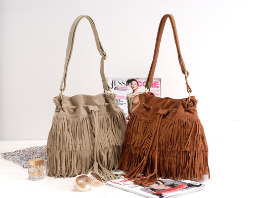 Free Shipping Hot Faux Suede Fringe Tassel Shoulder Bag Womens Handbags Messenger