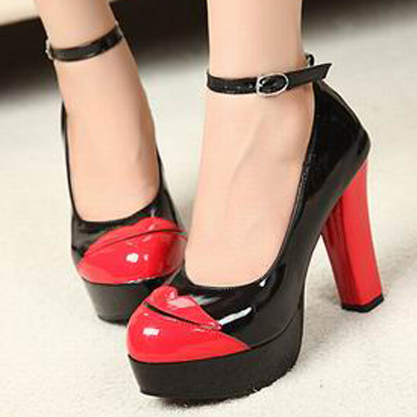 Red Bottoms Red Thick High Heels Shoes On Luulla